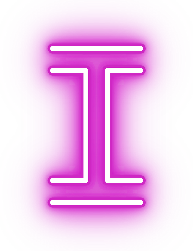 Neon pink letter I icon